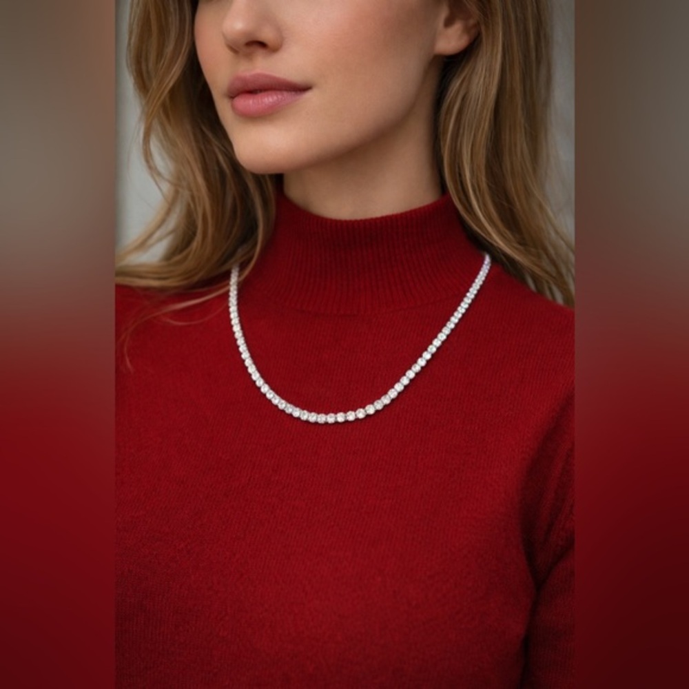 Rhinestone Tennis Necklace Fashion Jewelry diamond vibes